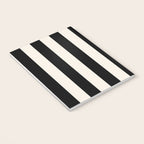 Black And Cream White Vertical Stripes Notebook Gallery Image 3