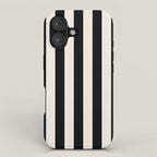 Black And Cream White Vertical Stripes iPhone Case Gallery Image 1