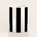 Black And Cream White Vertical Stripes Coffee Mug Gallery Image 4