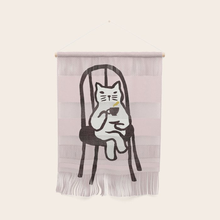 Tea time with cat Wall Hanging Gallery Image 1