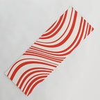 Wavy Stripes I - Red & White Candy Cane Yoga Mat Gallery Image 1