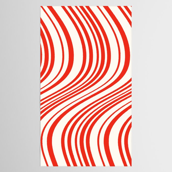 Wavy Stripes I - Red & White Candy Cane Tablecloth Gallery Image 2