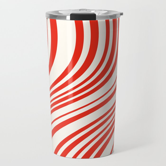 Wavy Stripes I - Red & White Candy Cane Travel Mug Gallery Image 1