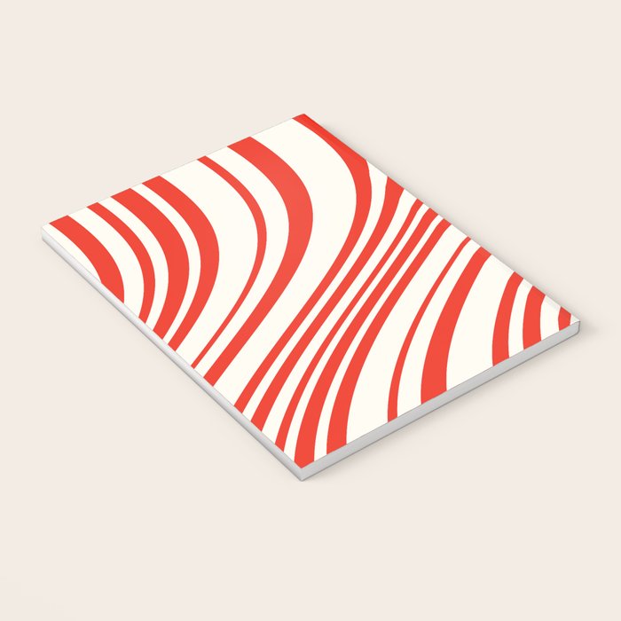 Wavy Stripes I - Red & White Candy Cane Notebook Gallery Image 3