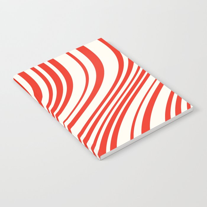 Wavy Stripes I - Red & White Candy Cane Notebook Gallery Image 1