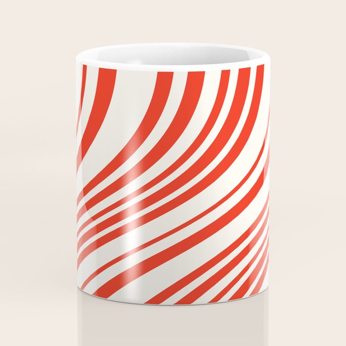 Wavy Stripes I - Red & White Candy Cane Coffee Mug Gallery Image 4