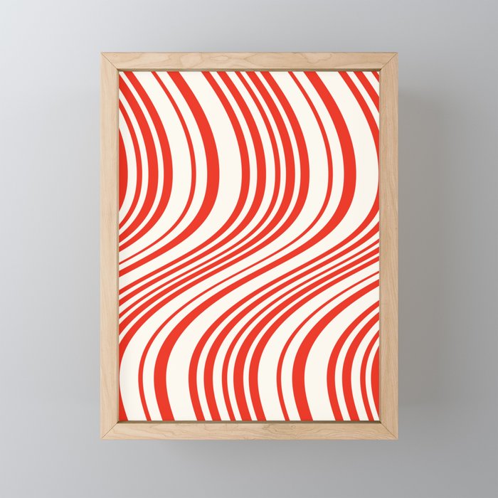 Wavy Stripes I - Red & White Candy Cane Mini Art Print Gallery Image 1
