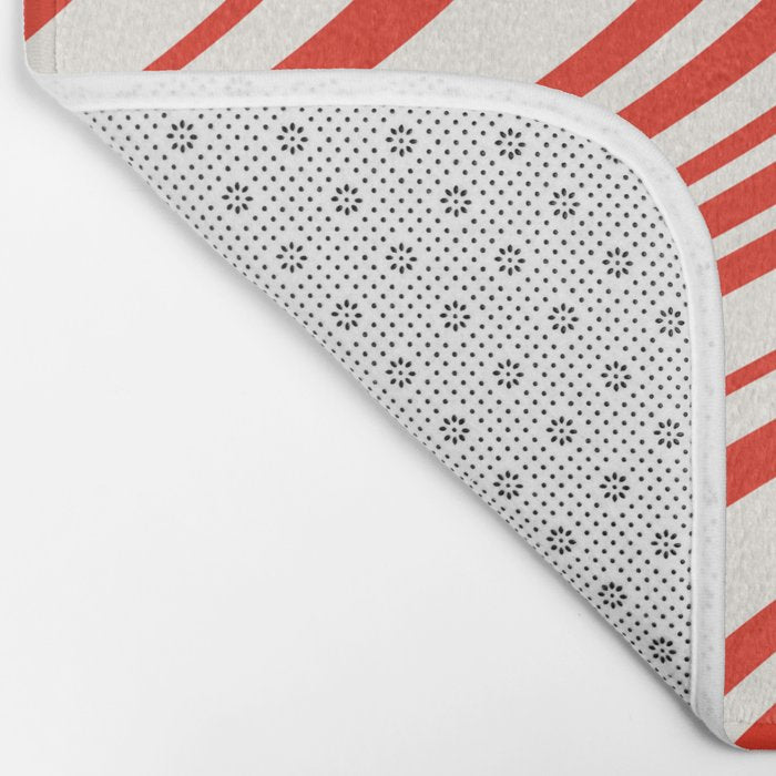 Wavy Stripes I - Red & White Candy Cane Bath Mat Gallery Image 2