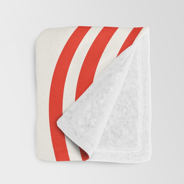 Wavy Stripes I - Red & White Candy Cane Throw Blanket Gallery Image 3