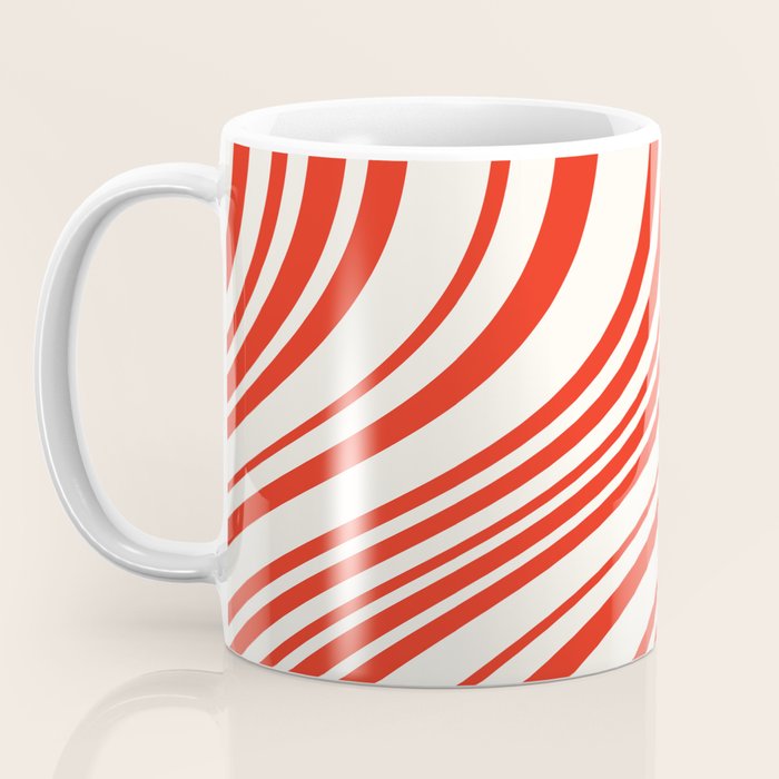 Wavy Stripes I - Red & White Candy Cane Coffee Mug Gallery Image 3