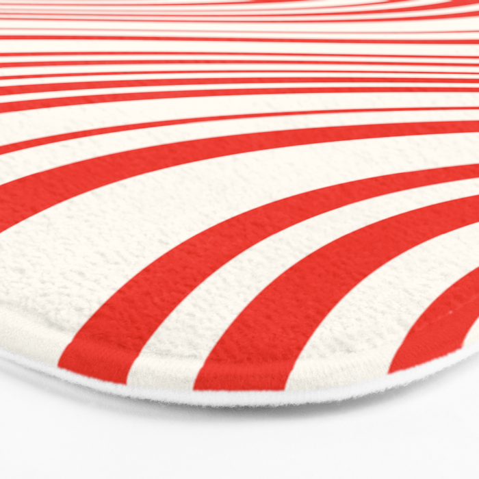 Wavy Stripes I - Red & White Candy Cane Bath Mat Gallery Image 3