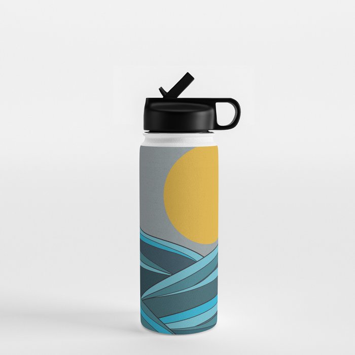 The ocean, waves and sun Water Bottle Gallery Image 1