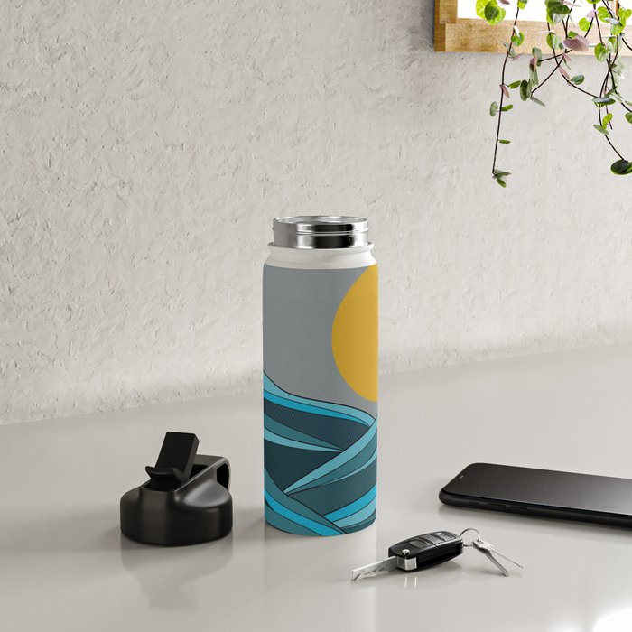The ocean, waves and sun Water Bottle Gallery Image 4