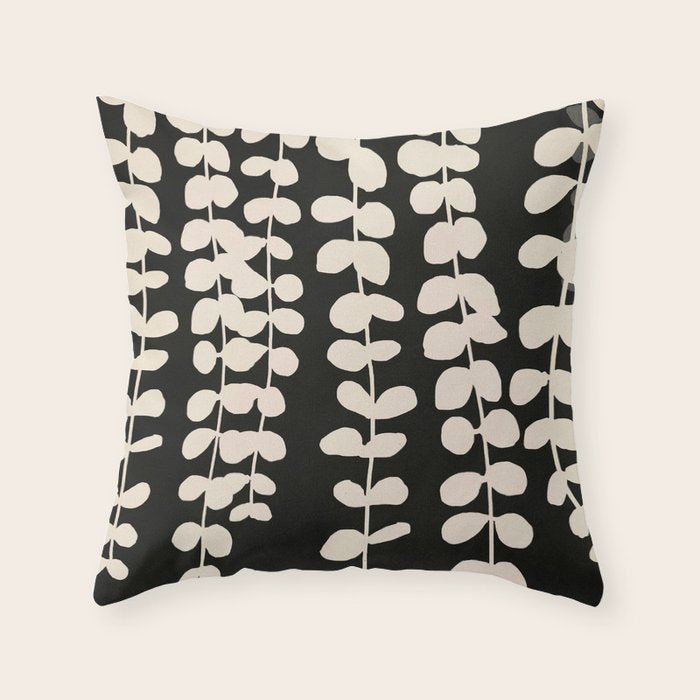 Minimal Abstract Leaves 17 Throw Pillow Gallery Image 1