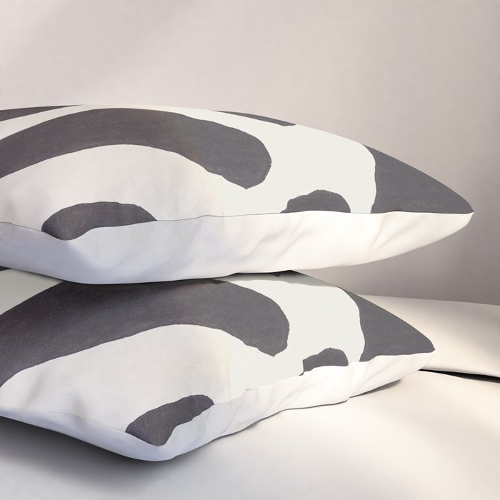 One Hundred-Leaved Plant #21 / Lino Print Pillow Sham Gallery Image 3