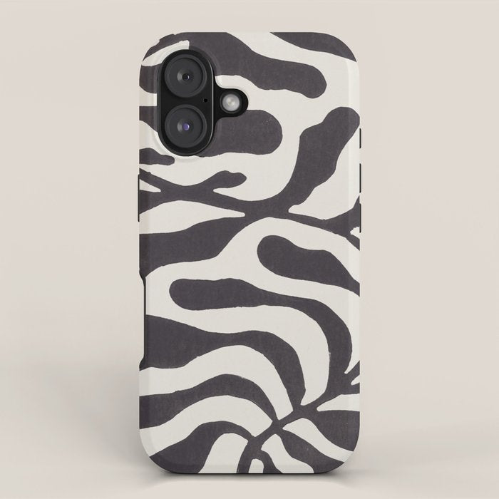 One Hundred-Leaved Plant #21 / Lino Print iPhone Case Gallery Image 1
