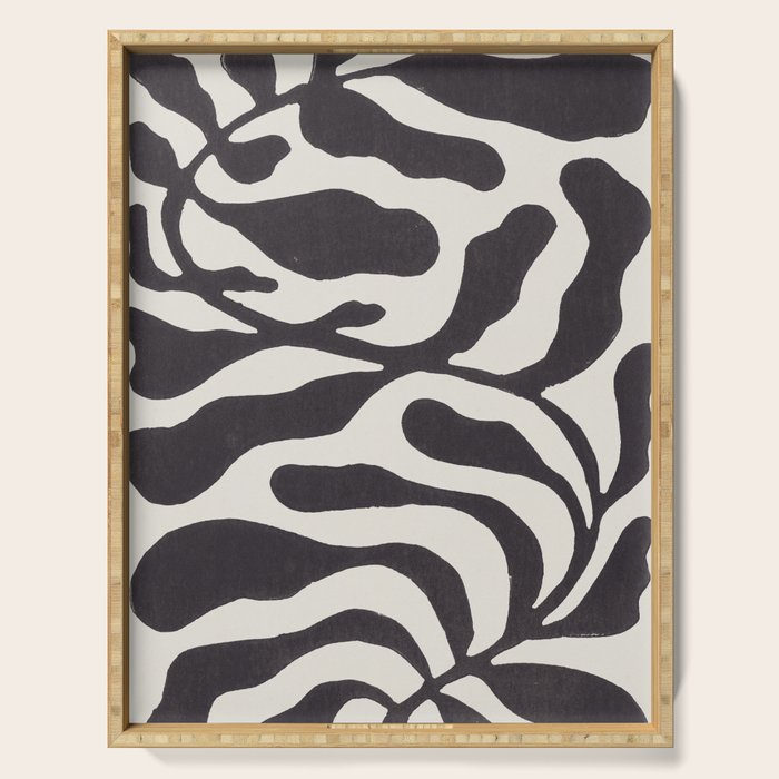 One Hundred-Leaved Plant #21 / Lino Print Serving Tray Gallery Image 1