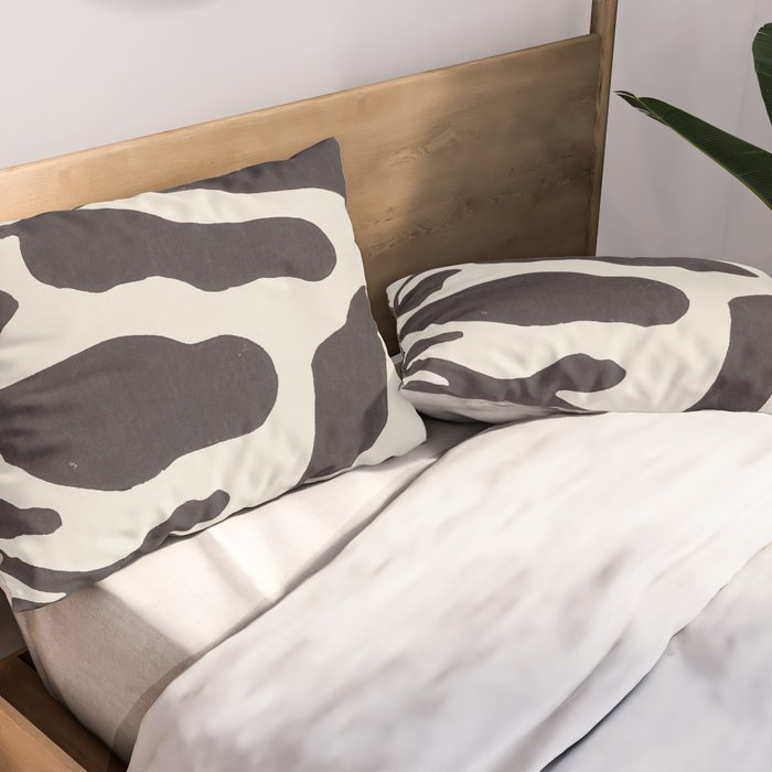 One Hundred-Leaved Plant #21 / Lino Print Pillow Sham Gallery Image 2