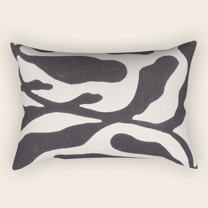 One Hundred-Leaved Plant #21 / Lino Print Rectangular Pillow Gallery Image 1
