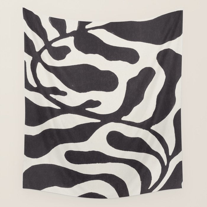 One Hundred-Leaved Plant #21 / Lino Print Wall Tapestry Gallery Image 4