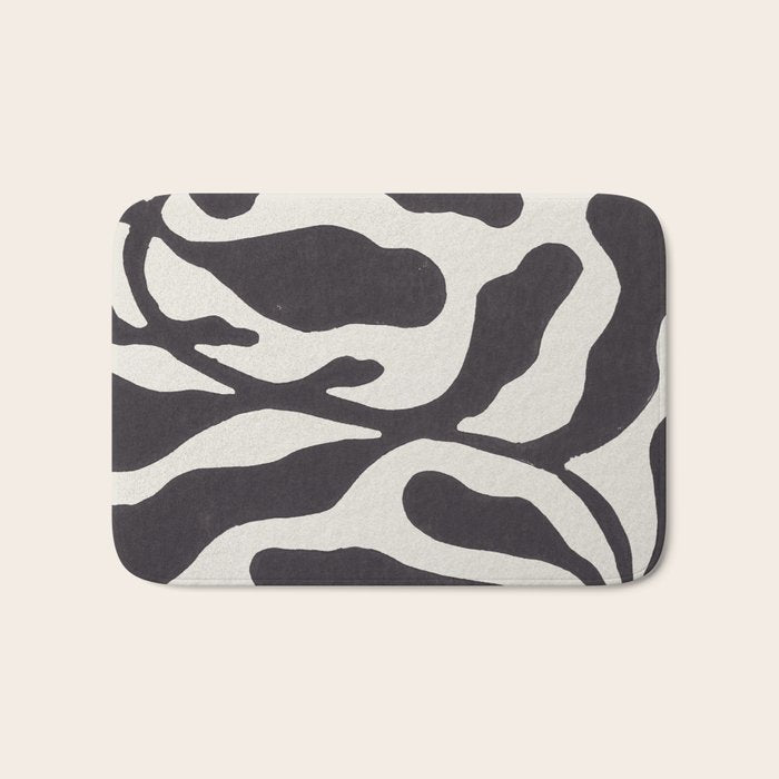 One Hundred-Leaved Plant #21 / Lino Print Bath Mat Gallery Image 1