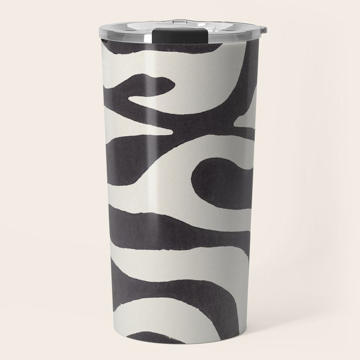 One Hundred-Leaved Plant #21 / Lino Print Travel Mug Gallery Image 1