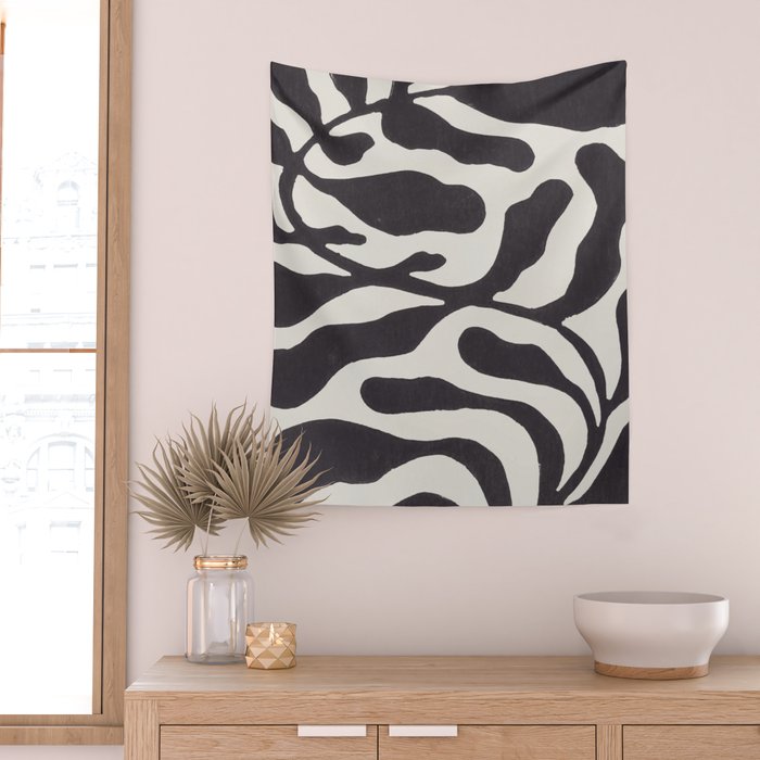One Hundred-Leaved Plant #21 / Lino Print Wall Tapestry Gallery Image 2