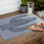 Deserted Cactus - chevron slate Outdoor Rug Gallery Image 2