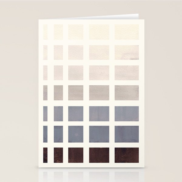 Grey Taupe Watercolor Gouache Geometric Square Matrix Pattern Stationery Card Gallery Image 2