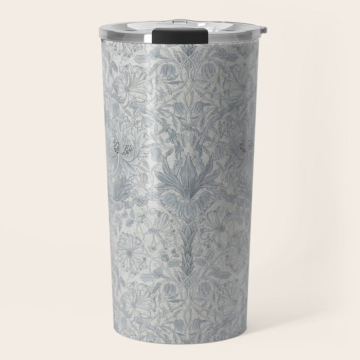 William Morris Honeysuckle & Tulip Cloud Grey Travel Mug Gallery Image 1