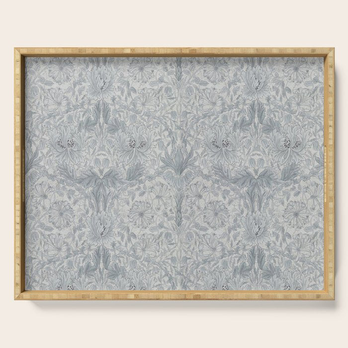 William Morris Honeysuckle & Tulip Cloud Grey Serving Tray Gallery Image 1