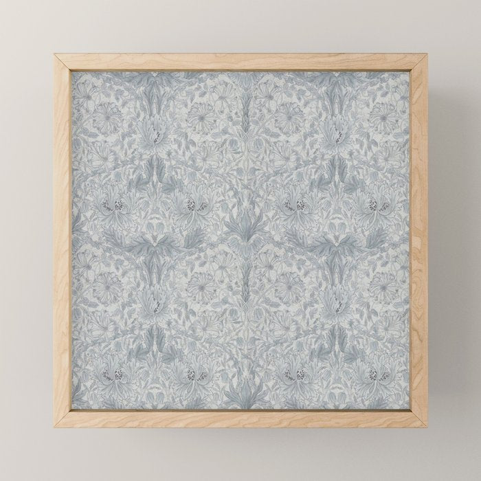 William Morris Honeysuckle & Tulip Cloud Grey Mini Art Print Gallery Image 1