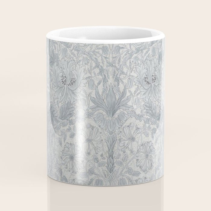 William Morris Honeysuckle & Tulip Cloud Grey Coffee Mug Gallery Image 4
