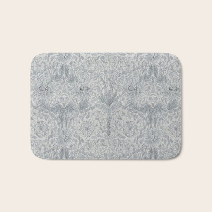 William Morris Honeysuckle & Tulip Cloud Grey Bath Mat Gallery Image 1