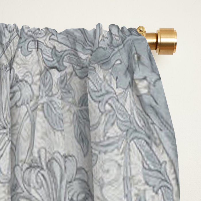 William Morris Honeysuckle & Tulip Cloud Grey Window Curtain Gallery Image 2