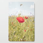 Wildflower Field | Poppy Flower in a Garden in Holland Art Print | Floral Summer Photography Cutting Board Gallery Image 1