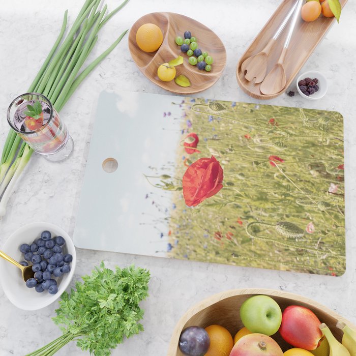 Wildflower Field | Poppy Flower in a Garden in Holland Art Print | Floral Summer Photography Cutting Board Gallery Image 2