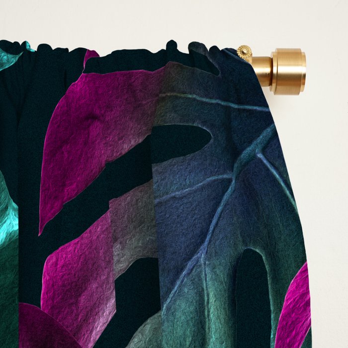 Tropical Monstera Leaf Garden Window Curtain Gallery Image 2