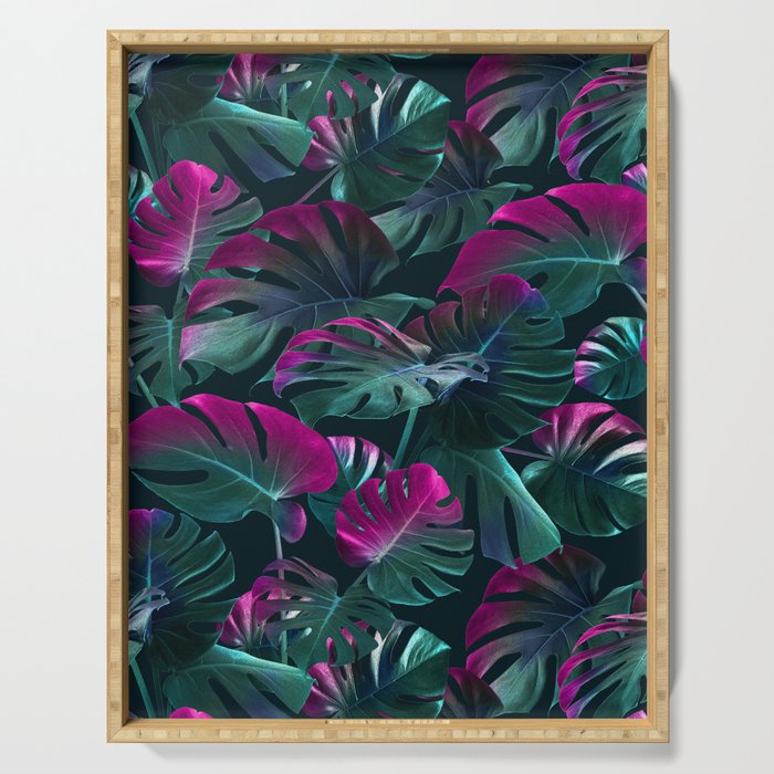 Tropical Monstera Leaf Garden Serving Tray Gallery Image 1