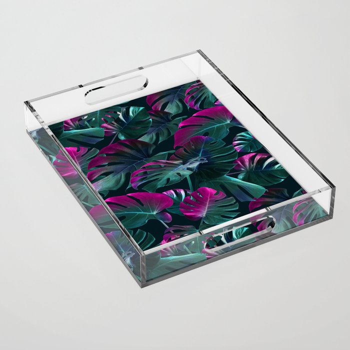 Tropical Monstera Leaf Garden Acrylic Tray Gallery Image 1