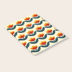 Retro 70s Floral Pattern in Mid-Century Red, Marigold, and Navy  Notebook Gallery Image 2