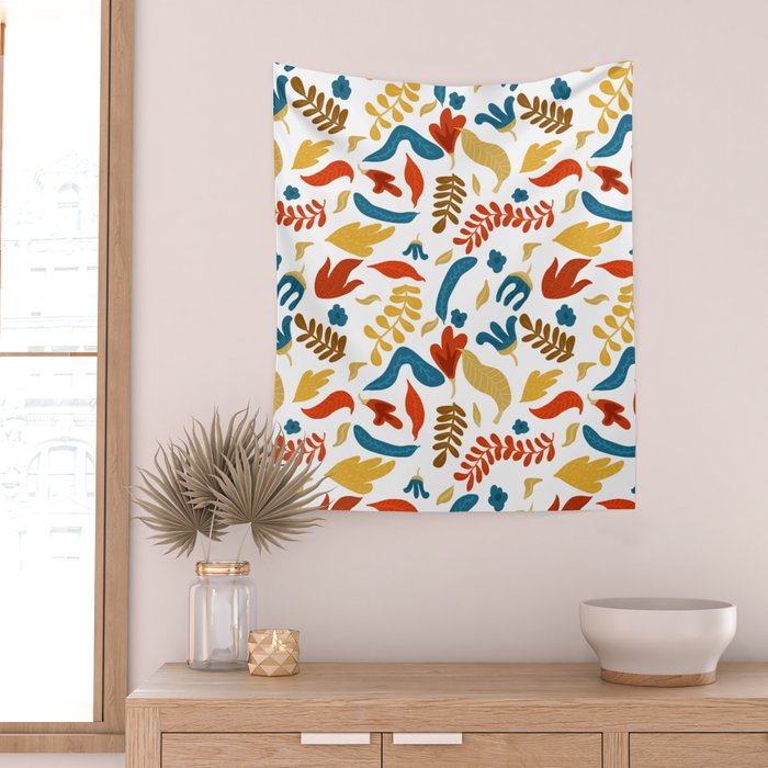 Echo of Innocence | Botanical Nature Eclectic Plants | Vintage Floral Rustic Spring Garden Blossom Wall Tapestry Gallery Image 2