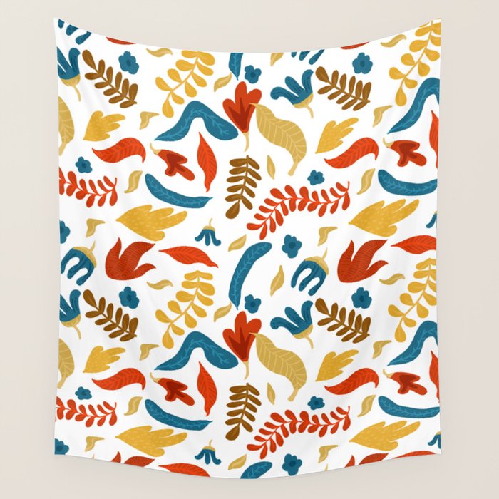 Echo of Innocence | Botanical Nature Eclectic Plants | Vintage Floral Rustic Spring Garden Blossom Wall Tapestry Gallery Image 4