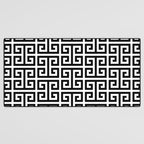 Large Black and White Greek Key Pattern Desk Mat Gallery Image 3