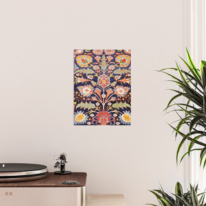 Iraqi Antique Kurdish Rug Print Poster Gallery Image 2