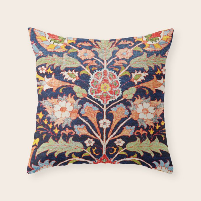 Iraqi Antique Kurdish Rug Print Throw Pillow Gallery Image 6