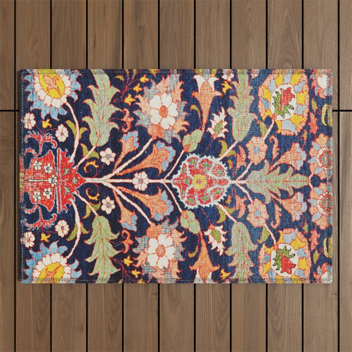 Iraqi Antique Kurdish Rug Print Outdoor Rug Gallery Image 1