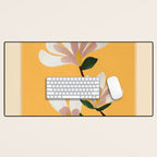 Golden Magnolia Blooms Desk Mat Gallery Image 1