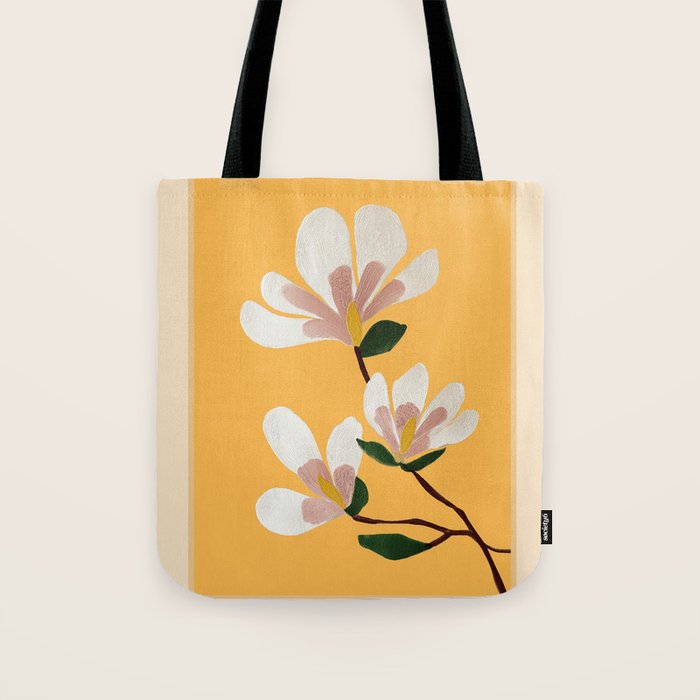 Golden Magnolia Blooms Tote Bag Gallery Image 1