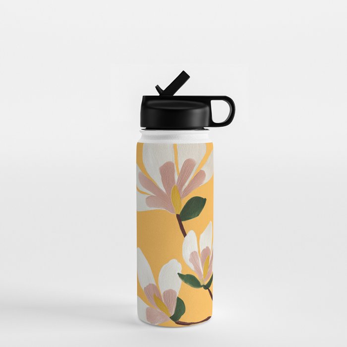 Golden Magnolia Blooms Water Bottle Gallery Image 1